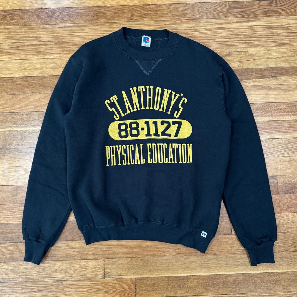 Vintage Russell Athletic Gym Sweatshirt Mens M Black 90's Made in USA RARE